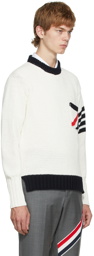Thom Browne Off-White RWB & 4-Bar Stripe Sweater