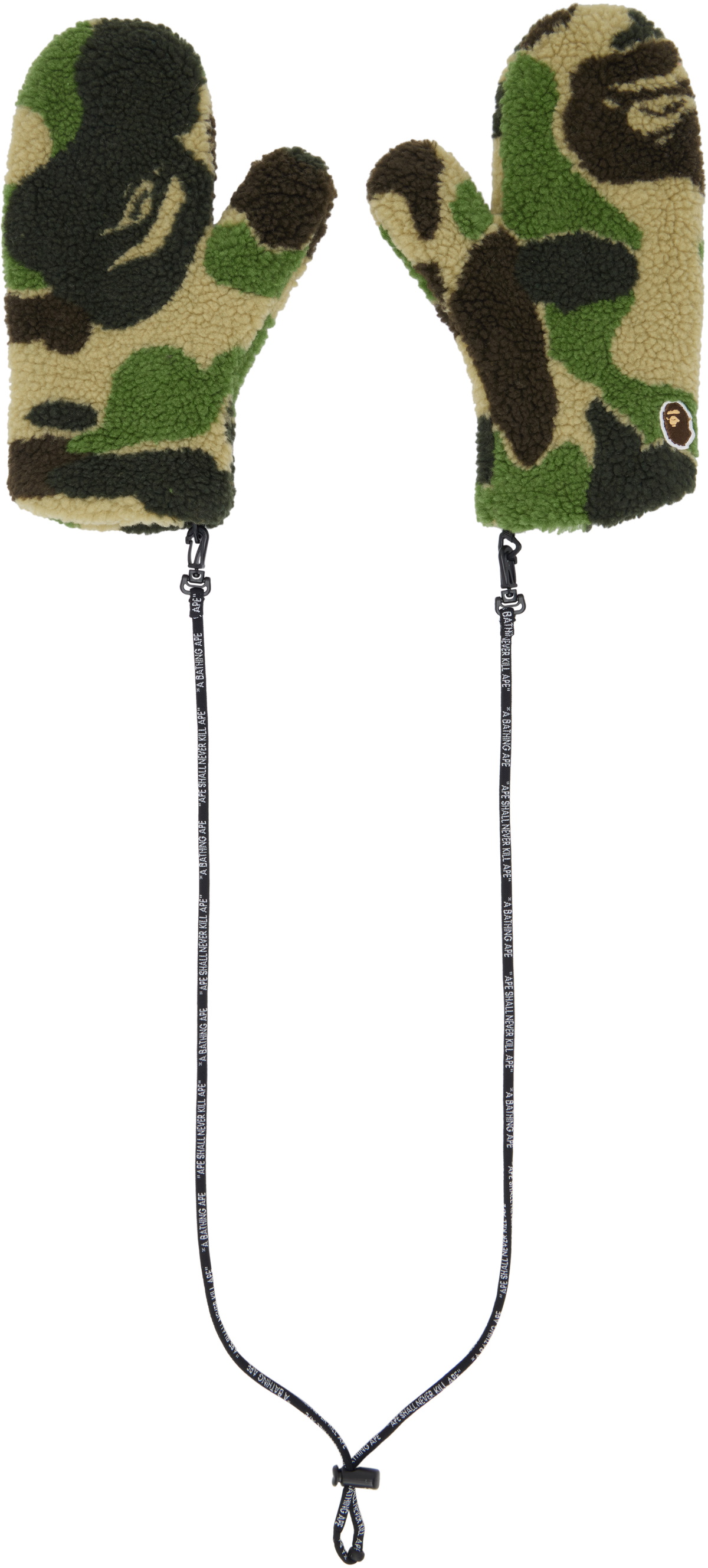 BAPE Green Abc Camo Boa Mitts