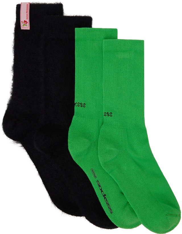 Photo: SOCKSSS Two-Pack Black & Green Socks