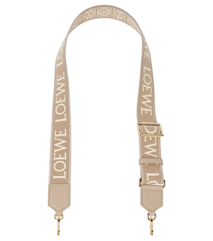 Photo: Loewe Anagram leather-trimmed strap