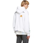 Palm Angels White New Folk Hoodie