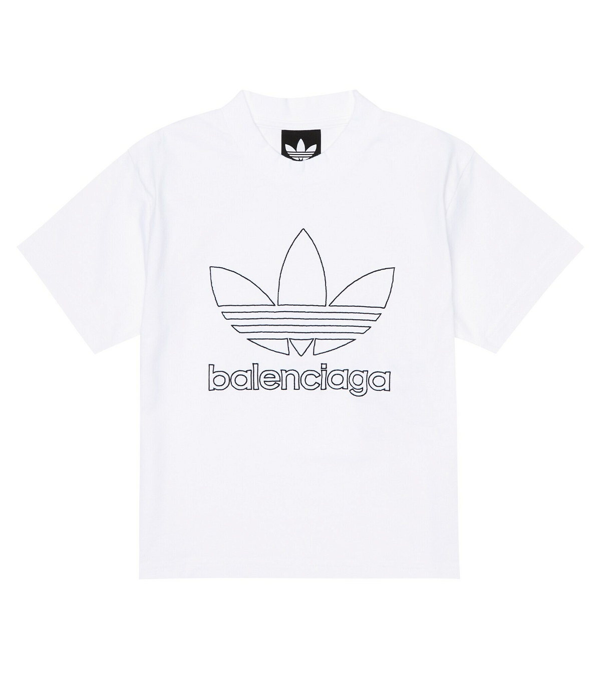 Photo: Balenciaga Kids - x Adidas logo cotton jersey T-shirt