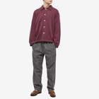 Bode Men's Knitted Check Overshirt in Navy Maroon