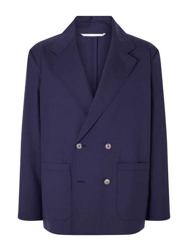 Photo: De Bonne Facture - Double-Breasted Wool Suit Jacket - Blue