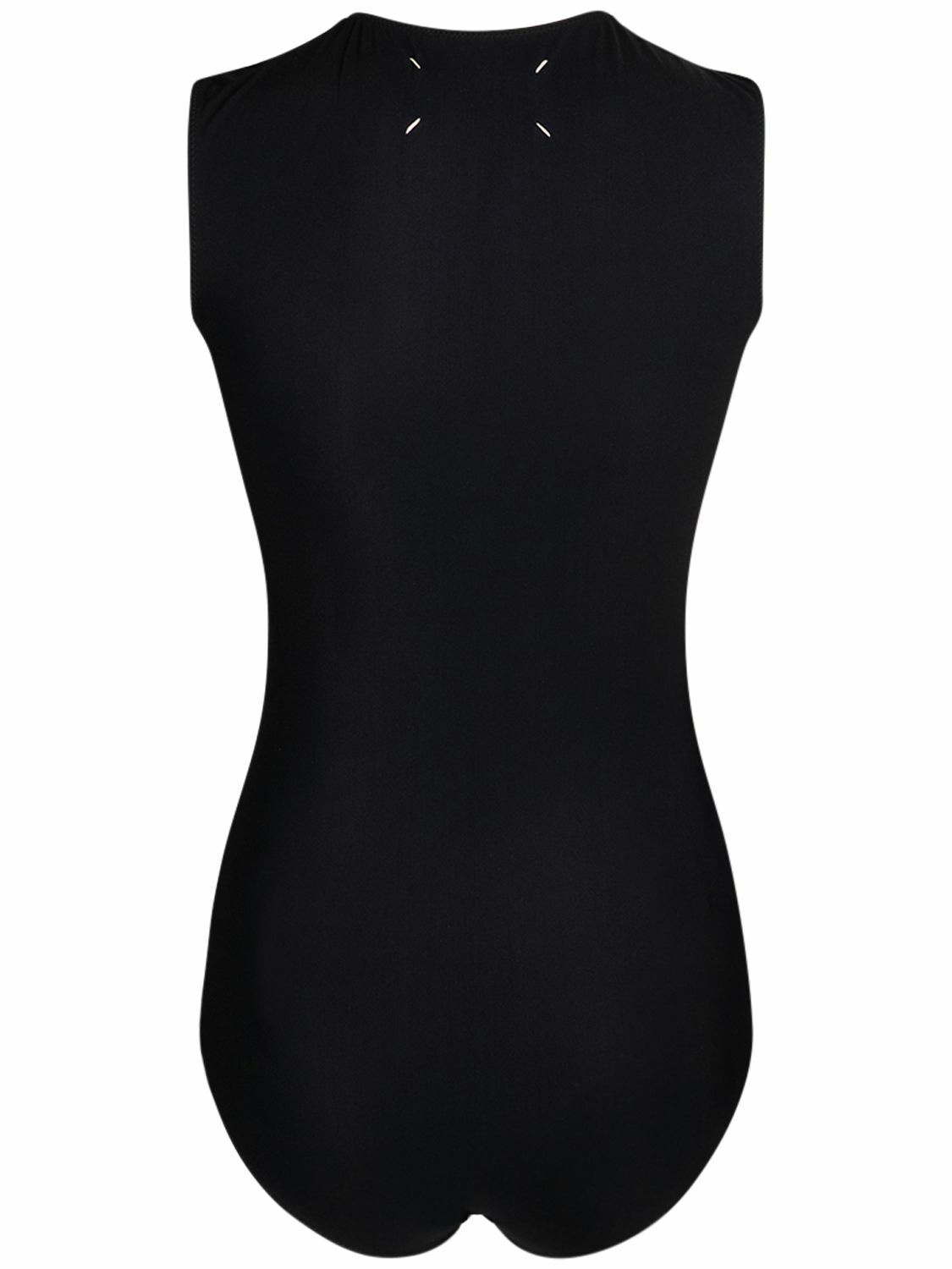 Black Jersey High Neck Sleeveless Bodysuit