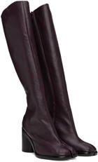 Maison Margiela Burgundy Tabi Knee-High Tall Boots