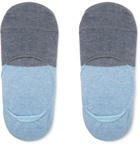 Anonymous Ism - Two-Tone No-Show Cotton-Blend Socks - Blue