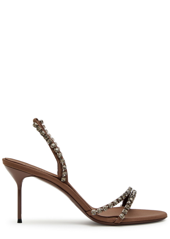 Photo: Paris Texas Lidia 70 Crystal-embellished Crepe Sandals Brown