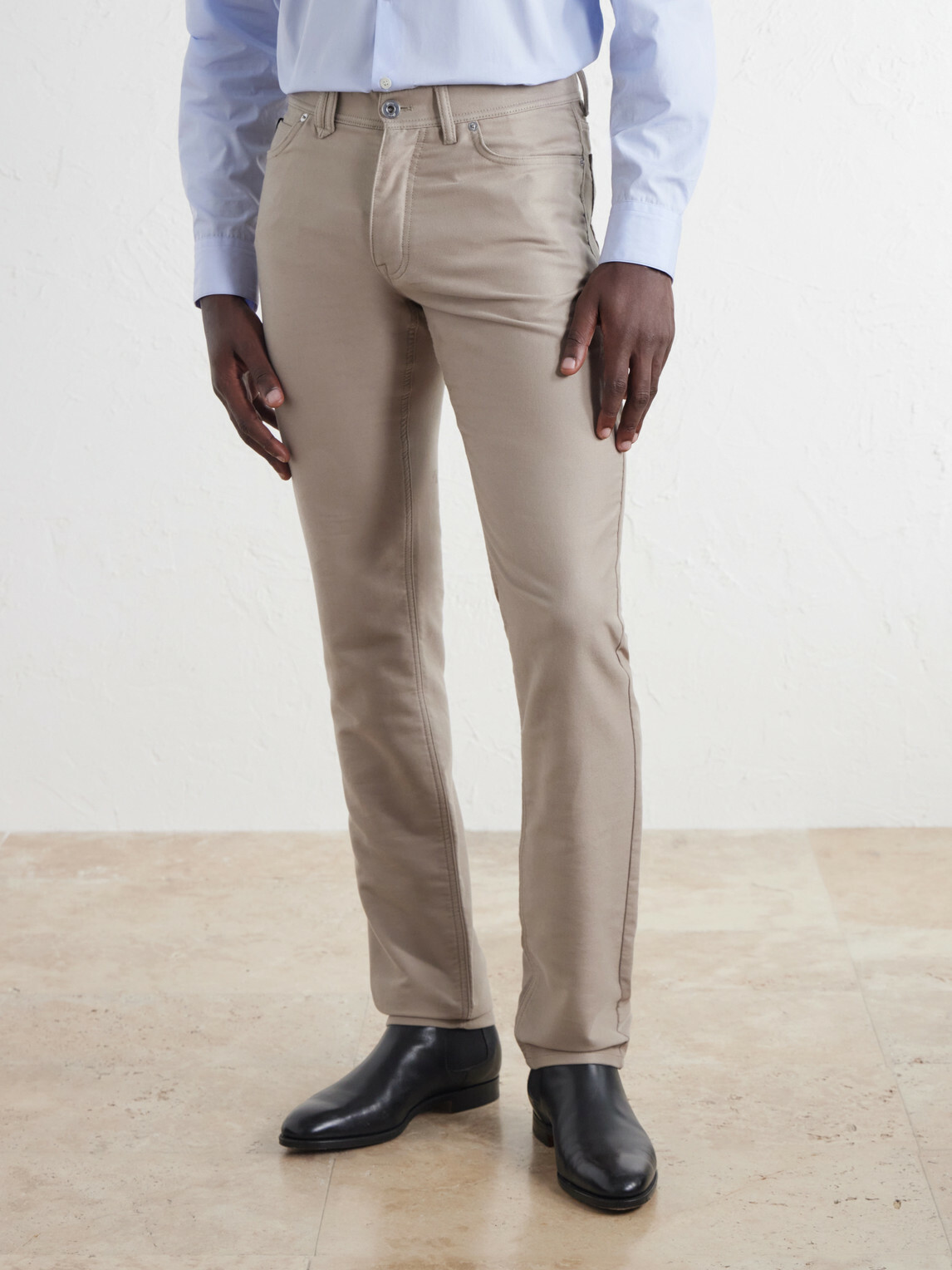 Brioni - Straight-Leg Cotton-Moleskin Trousers - Neutrals
