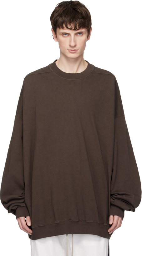 Photo: Rick Owens DRKSHDW Gray Temple Hun Crewneck Sweatshirt