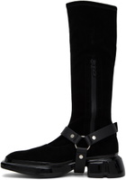 both Black Sculptural Boots