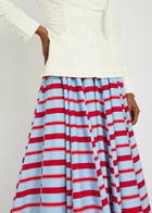 Emilia Wickstead Eglantine Striped Cotton-poplin Midi Skirt Multicoloured