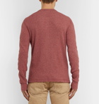 RRL - Slim-Fit Waffle-Knit Mélange Cotton Henley T-Shirt - Men - Red