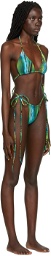 KIM SHUI SSENSE Exclusive Green String Bikini Set