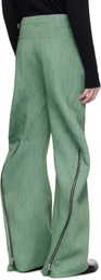 CMMAWEAR SSENSE Exclusive Green Articulated Back-Zip Trousers