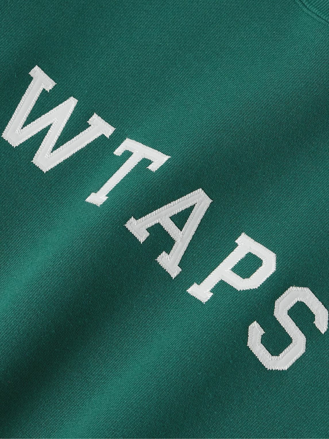 WTAPS - Logo-Appliquéd Cotton-Jersey Sweatshirt - Green WTAPS