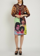 Versace Printed Silk Midi Skirt Multicoloured