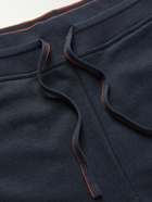 Loro Piana - Tapered Cotton and Linen-Blend Fleece Sweatpants - Blue