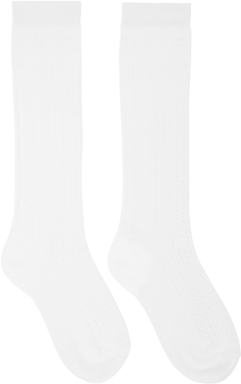 Photo: Fendi White Cotton Macramé Socks