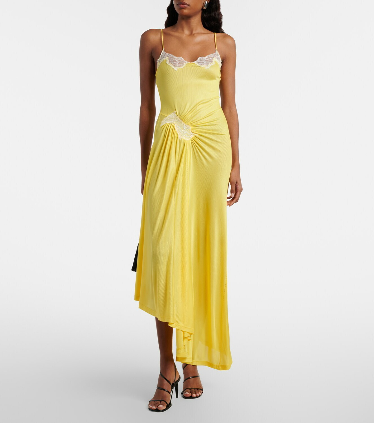 Christopher Esber Cami lace-trimmed ribbed-knit cocktail dress