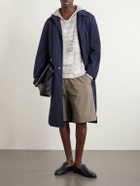 Auralee - Patchwork Cotton and Linen-Blend Hoodie - Gray