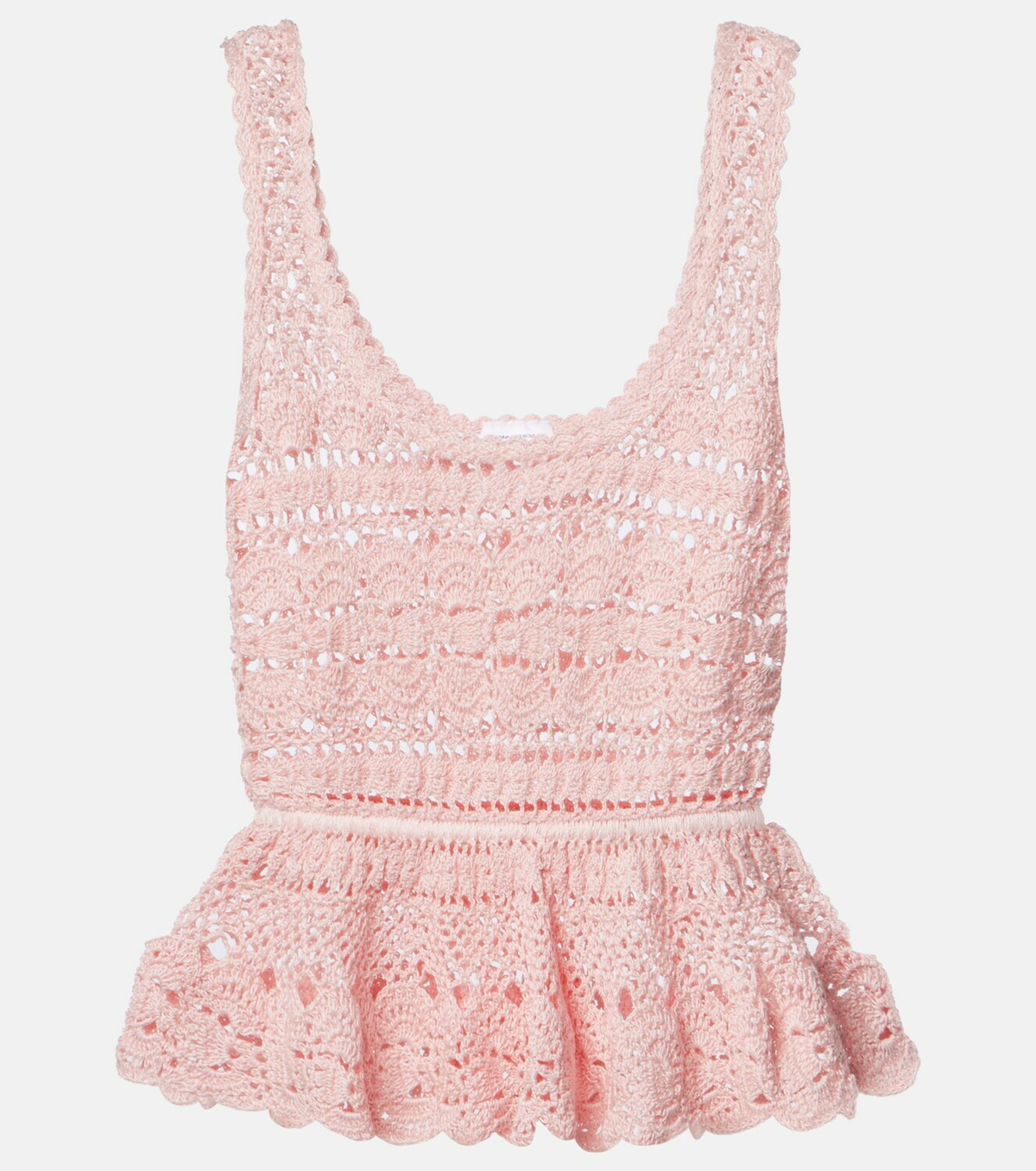 Anna Kosturova Marianne crochet peplum cotton top