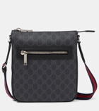 Gucci GG canvas leather-trimmed crossbody bag