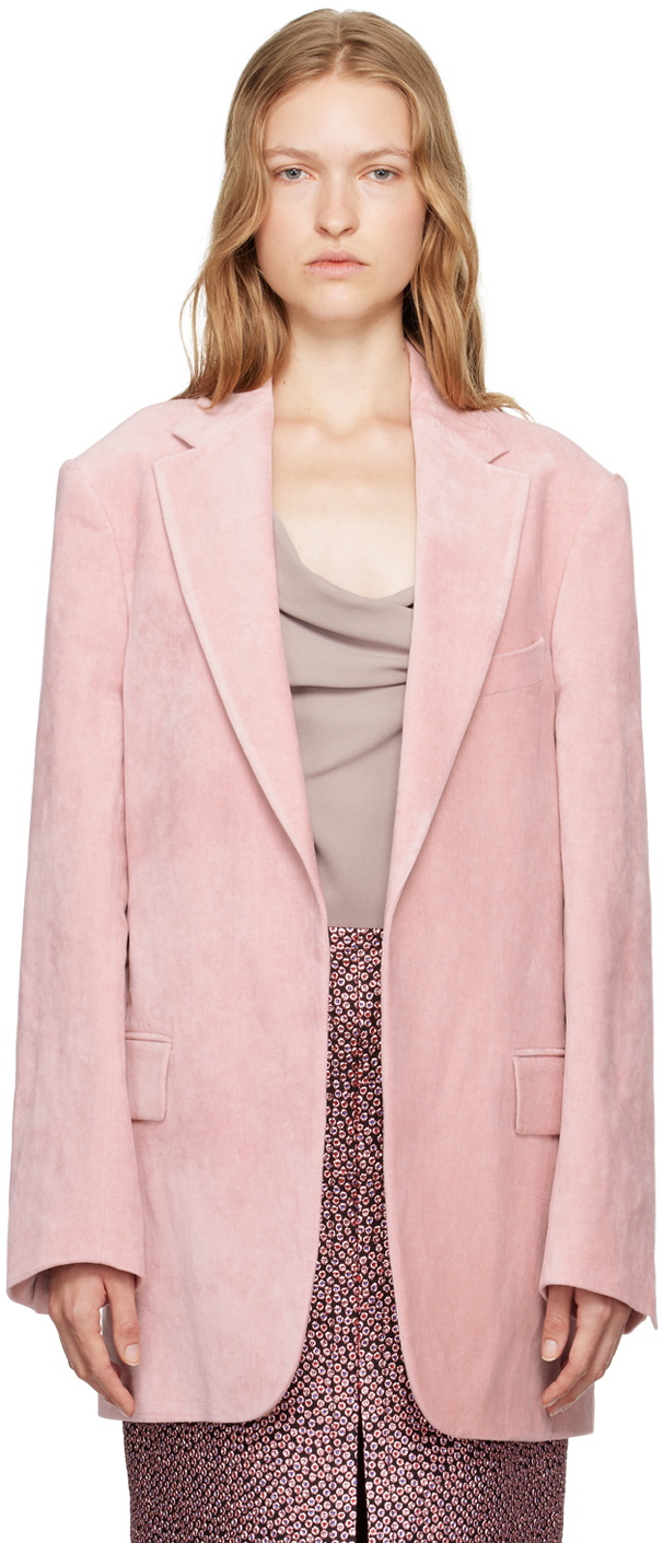 Dries Van Noten Pink Velvet Blazer Dries Van Noten