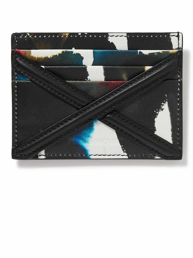 Photo: Alexander McQueen - Abstract Printed Leather Cardholder - Black