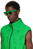 Bottega Veneta Green Cat-Eye Sunglasses