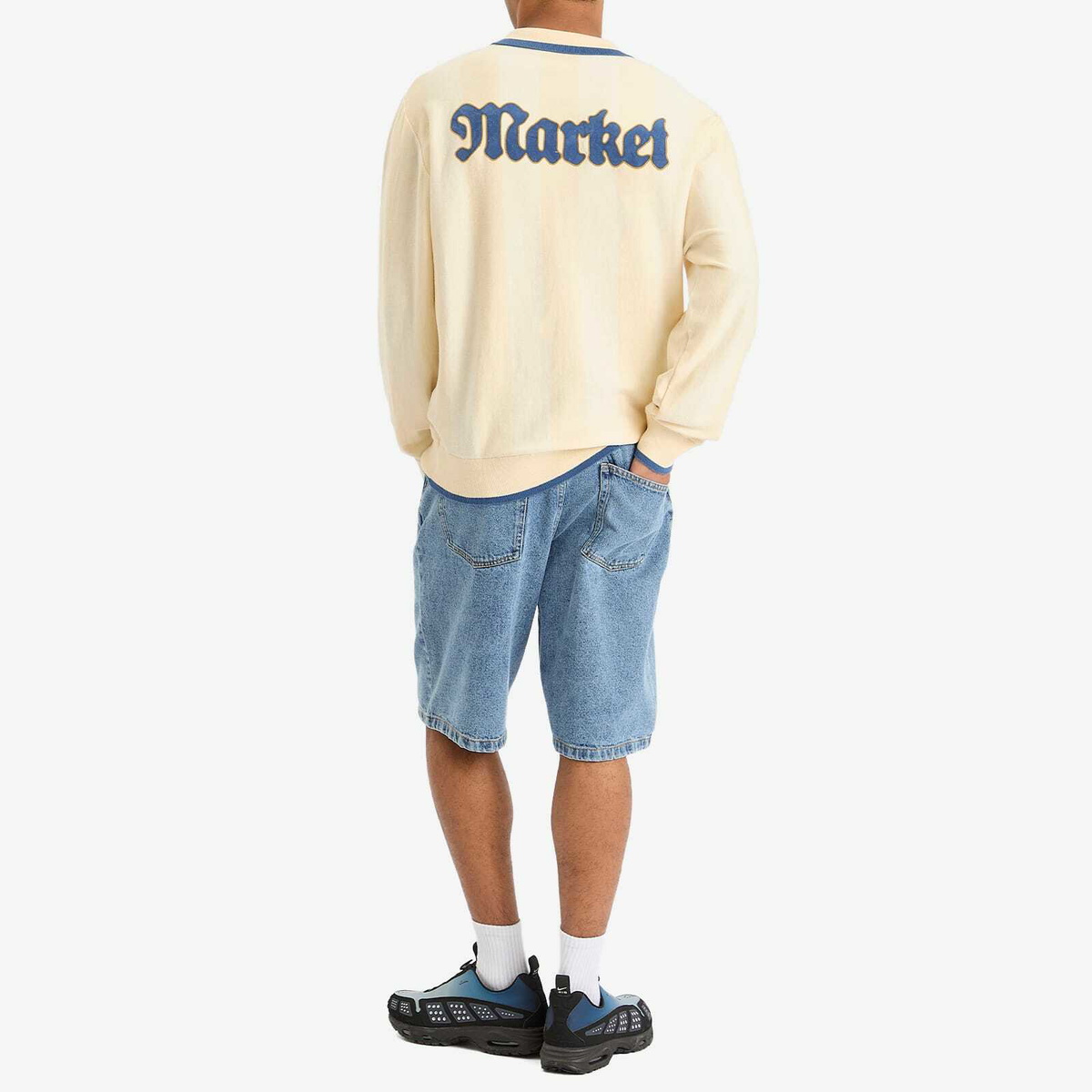MARKET Men's Pure Gold Collared Sweater in Butter-Cream