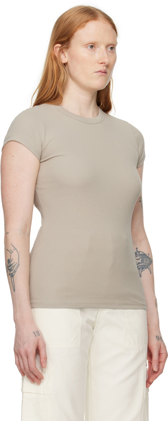 Filippa K Taupe Fine Rib T-Shirt