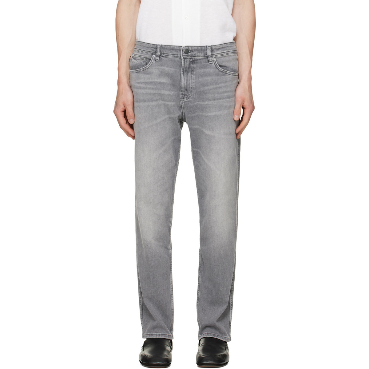 BOSS Gray Maine Regular-Fit Comfort-Stretch Jeans
