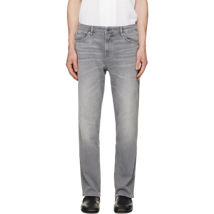 Photo: BOSS Gray Maine Regular-Fit Comfort-Stretch Jeans