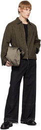 Youth Khaki Loose-Fit Faux-Suede Jacket