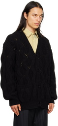 Dries Van Noten Black Cable Cardigan