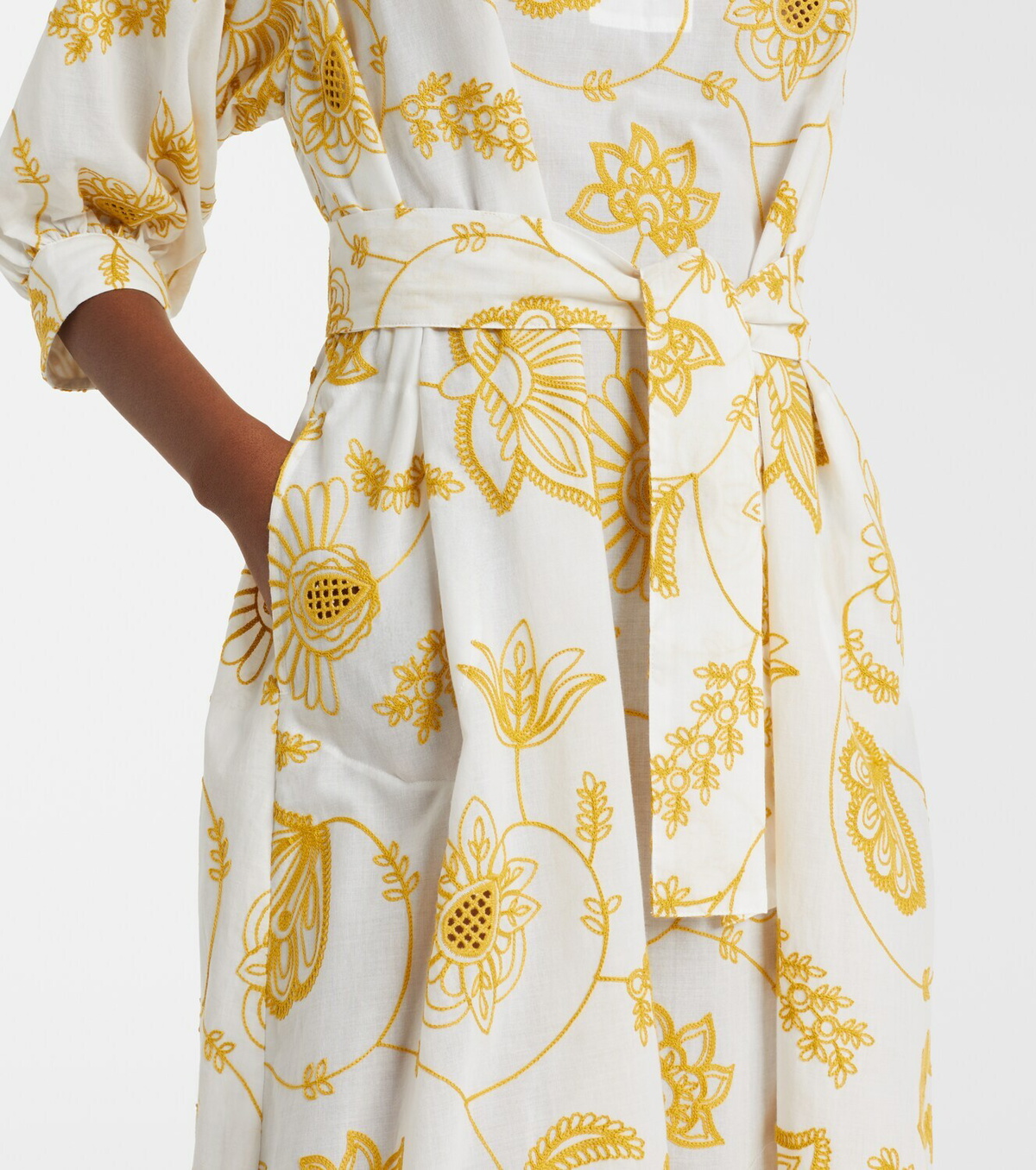 Eres Anjana embroidered cotton-blend midi dress
