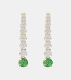Melissa Kaye Aria 18kt yellow gold earring with diamonds and garnet