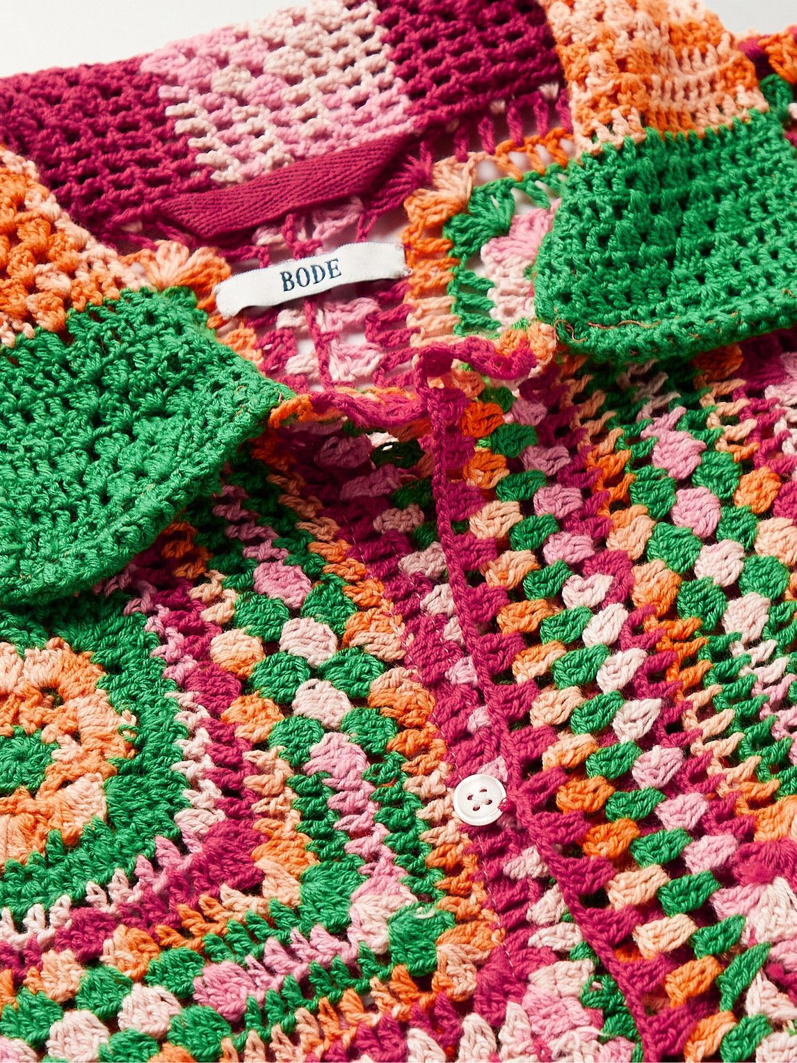 bode MANCHESTER CROCHET SHIRT クロシェ シャツ BODE Manchester Crochet Short Sleeve Shirt - multi | Garmentory