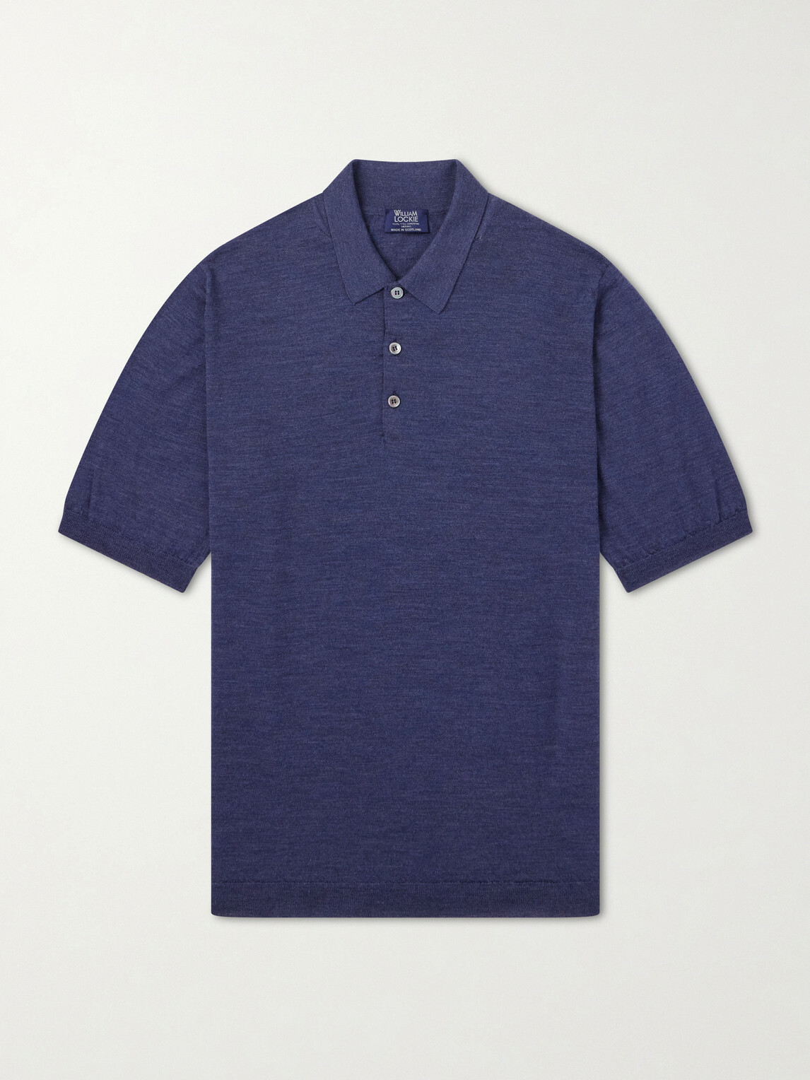 William Lockie - Virgin Wool Polo Shirt - Blue