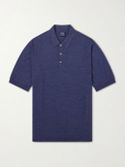 William Lockie - Virgin Wool Polo Shirt - Blue