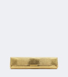 Balmain Croc-effect metallic leather clutch