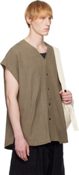 Jan-Jan Van Essche Taupe O-Project Wrinkled Cloth #104 Shirt
