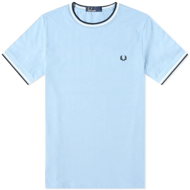Photo: Fred Perry Authentic Twin Tipped Tee Sky