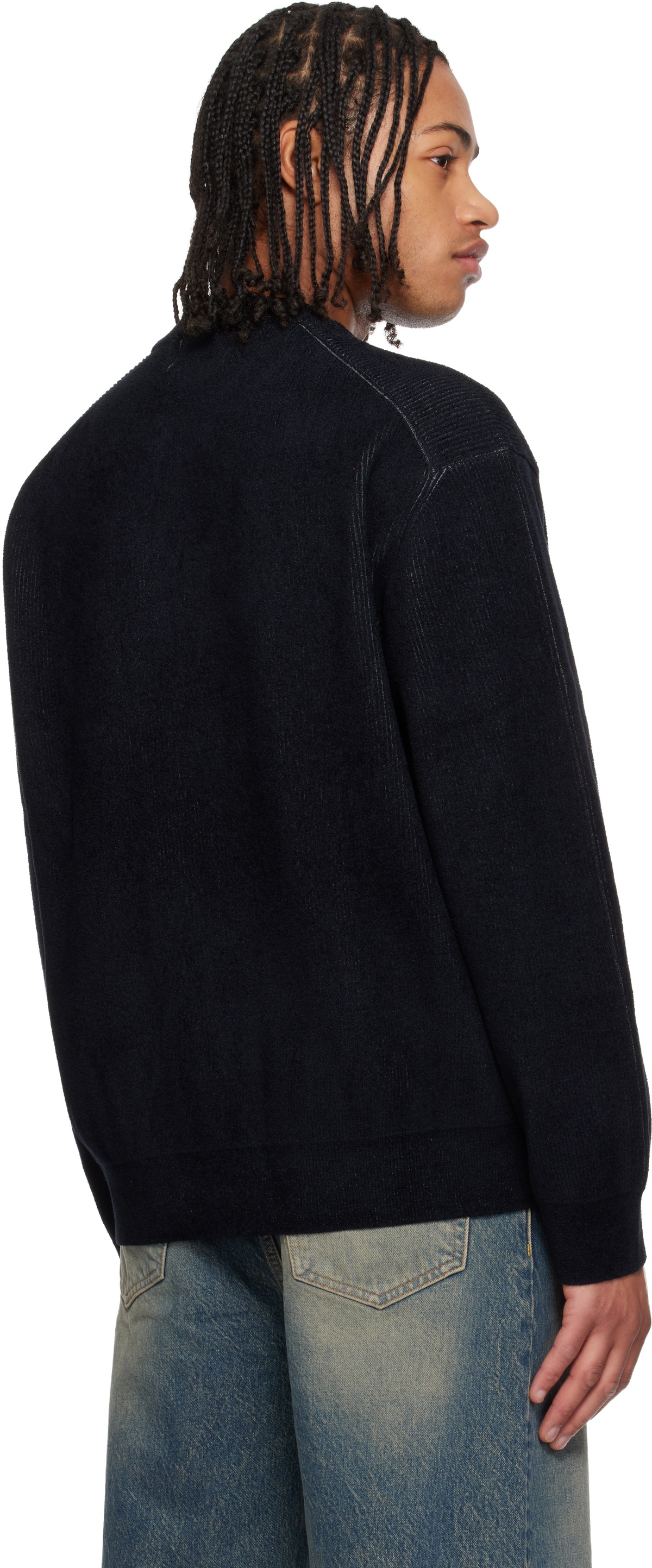 Solid Homme Black Knit Sweater