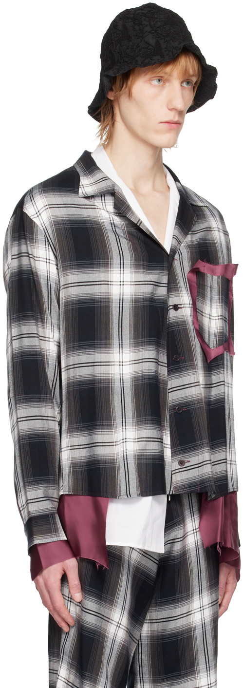 Sulvam Black Check Shirt