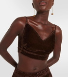 Loewe Velvet denim crop top