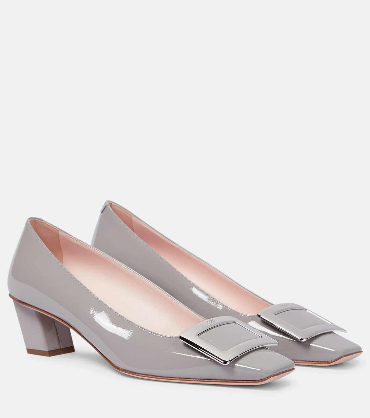 【Roger Vivier】Belle Vivier 45mm ラッカー パンプス ROGER VIVIER Belle Vivier 45 buckled leather pumps | NET-A
