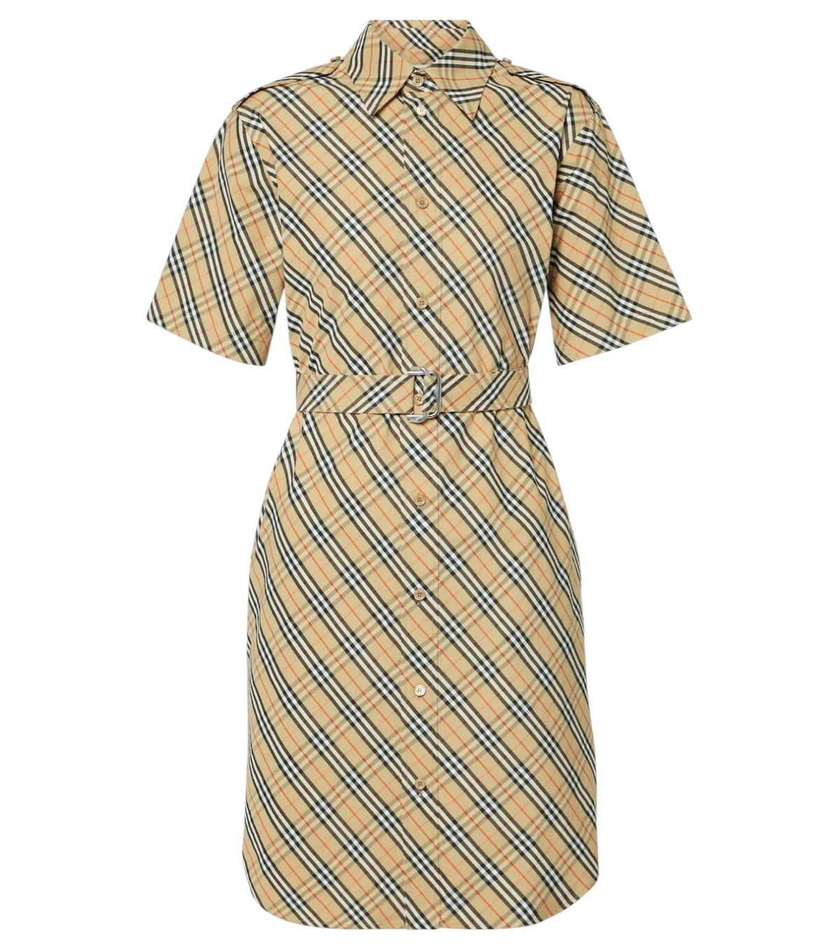 BURBERRY - Check Wool Blend Chemisier Dress Burberry