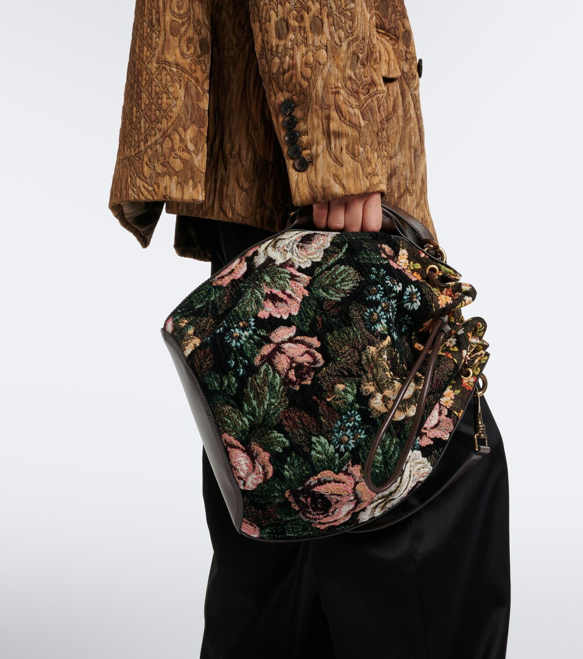Dries Van Noten Medium floral bucket bag